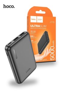 Hoco J115 Ultra Slim Mini Power Bank 5000 mAh Black